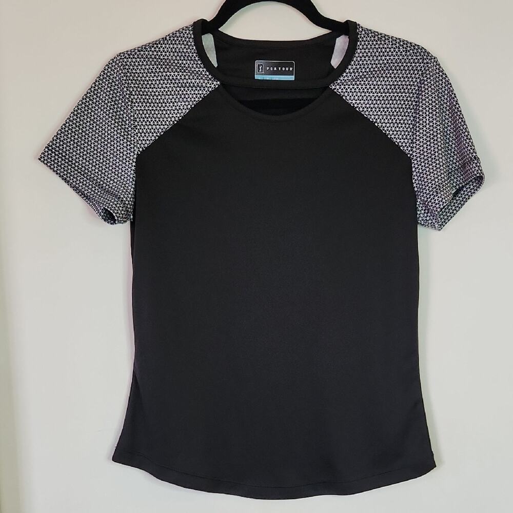 PGA Tour Black and Gray Tee